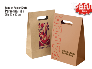 Sacs Personnalisés en Papier Kraft avec Poignée